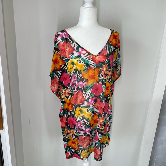 H&M Other - J& M S Tropical Floral Beach Swim Cover Up Dress